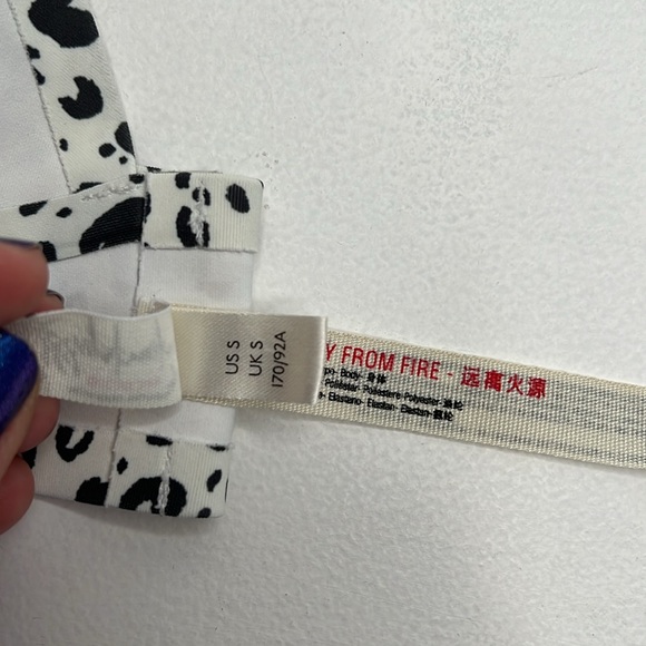 Free People Erin Printed White Leopard Print Scuba Bralette size small - Picture 9 of 12